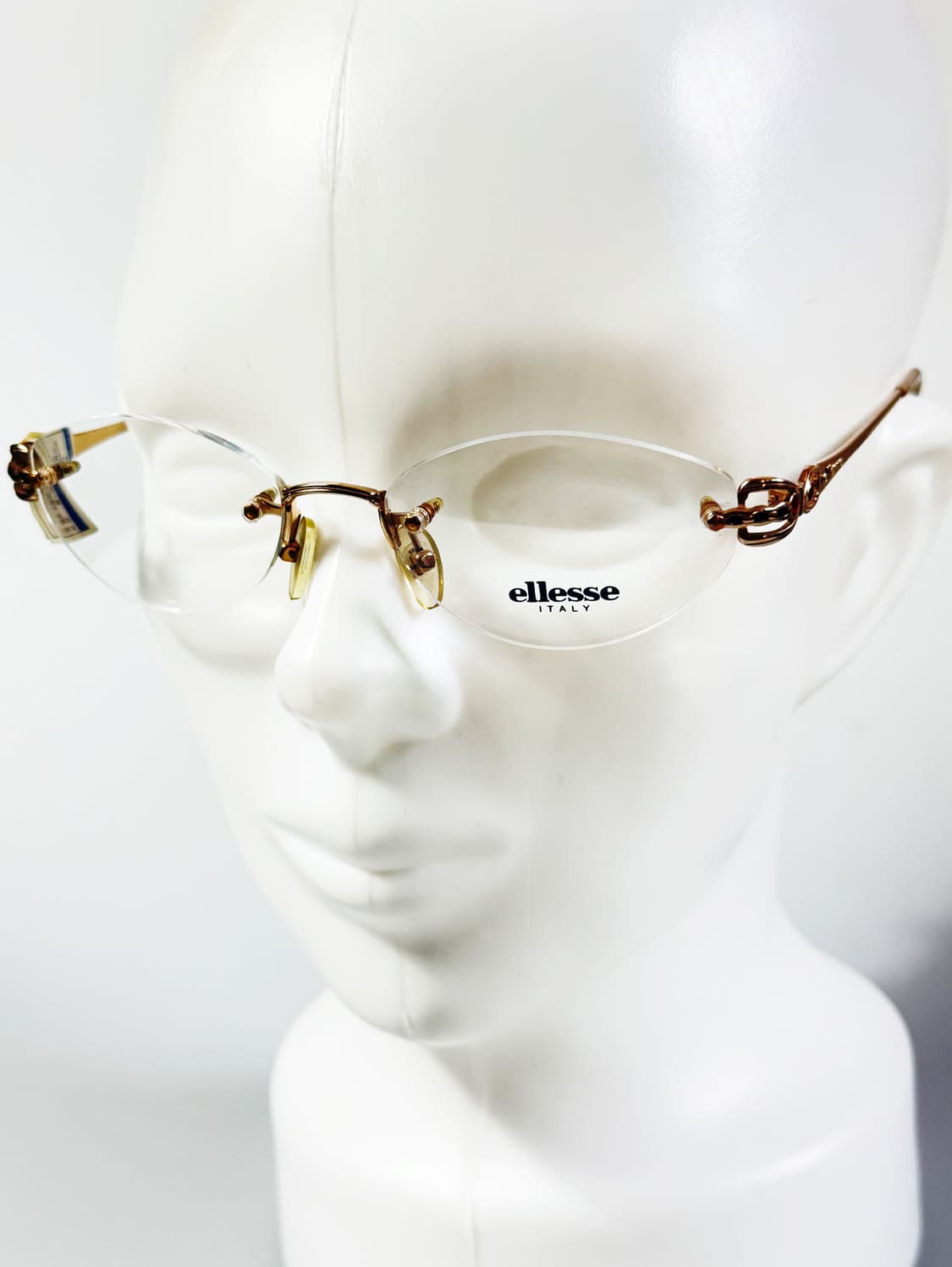 90s ELLESSE 골드 오벌 무테 프레임 빈티지 안경 상품이미지9