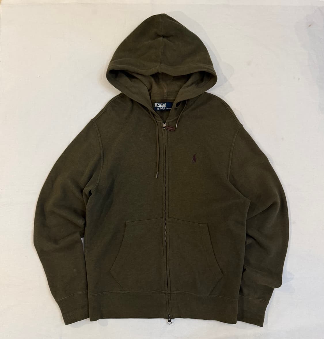 폴로 랄프로렌 투웨이 와플 니트 후드집업 올리브 상품이미지1
