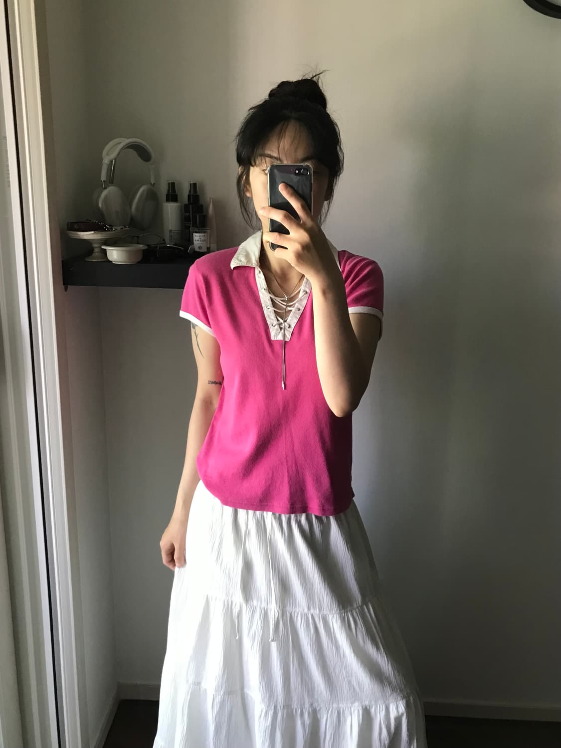 아베크롬비 핑크 카라 반팔티 상품이미지3