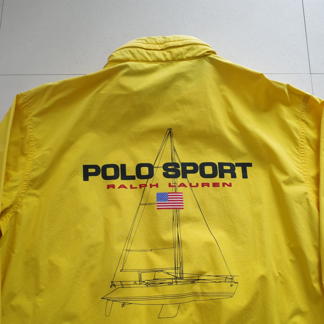 90s 폴로 스포츠 빈티지 옐로우 세일링 요트 자켓 M 상품이미지2