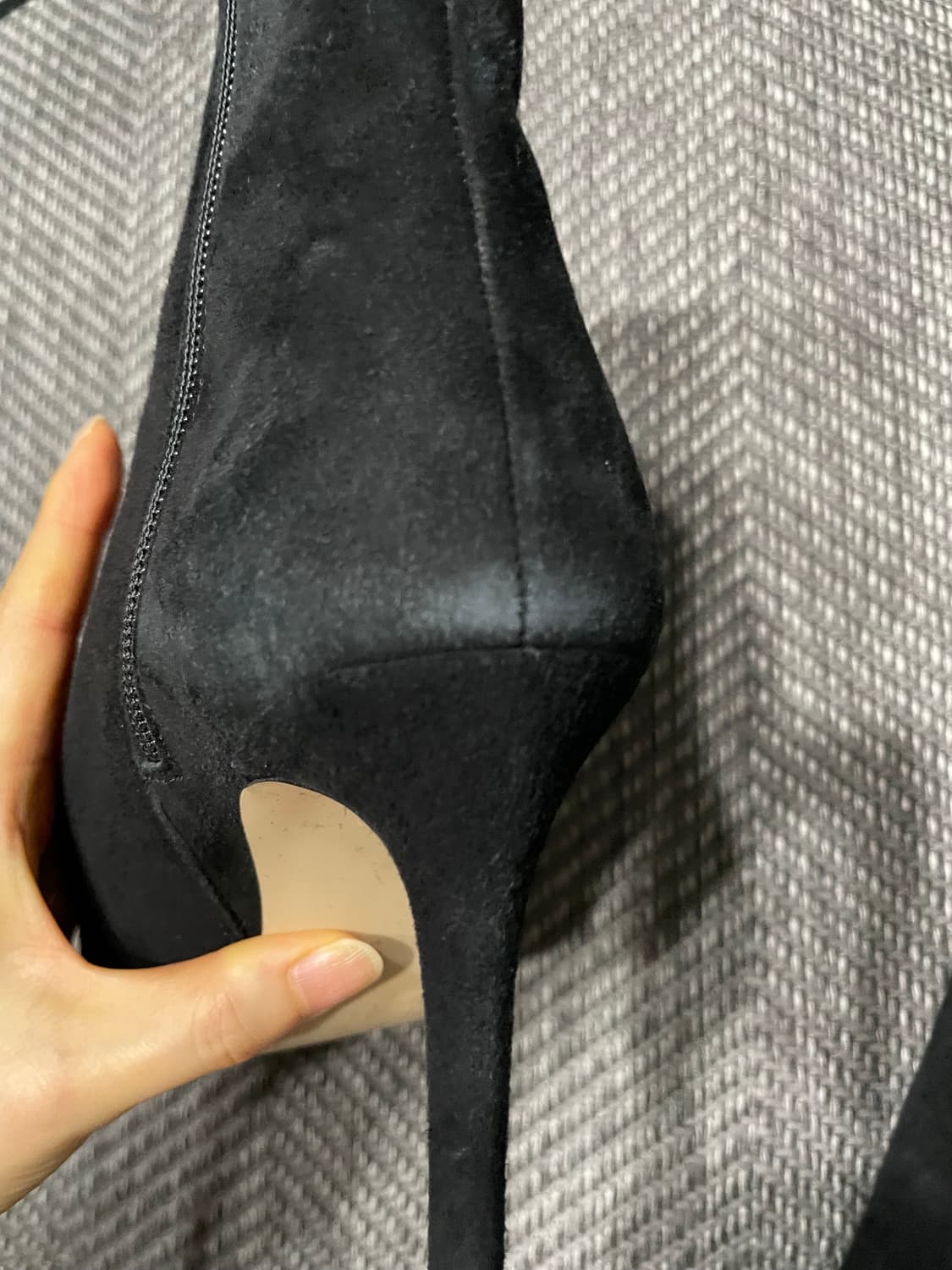 H&M 스웨이드 앵클 부츠 블랙 EU37/한국 235 상품이미지3
