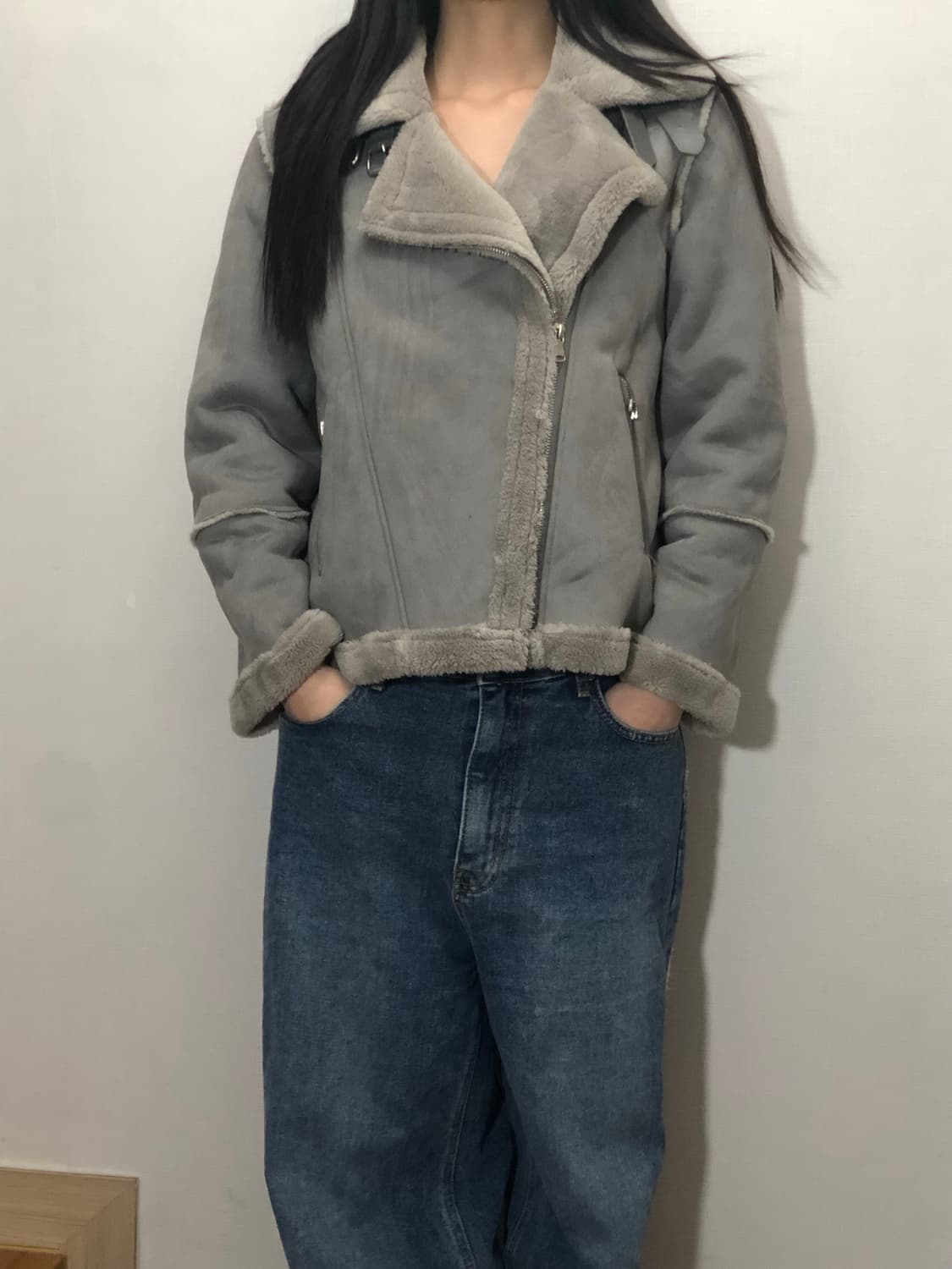 빈티지 그레이 무스탕 자켓 상품이미지5