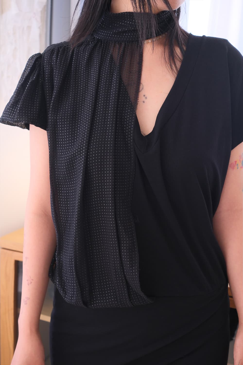 Layered halter neck mini dress 상품이미지1
