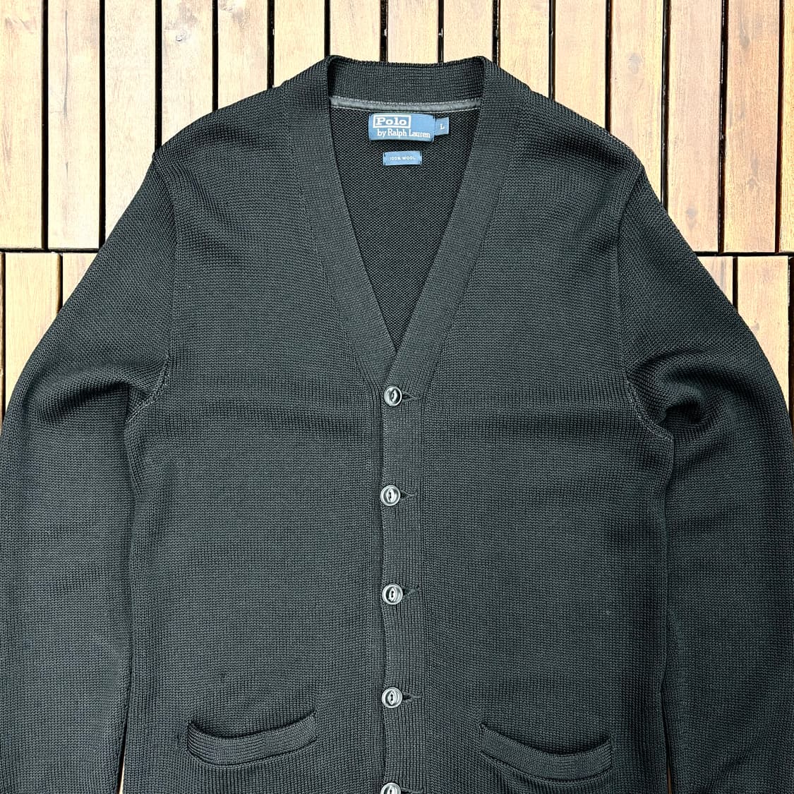 (L) 폴로 랄프로렌 블랙 논포니 헤비코튼 울 가디건 상품이미지2
