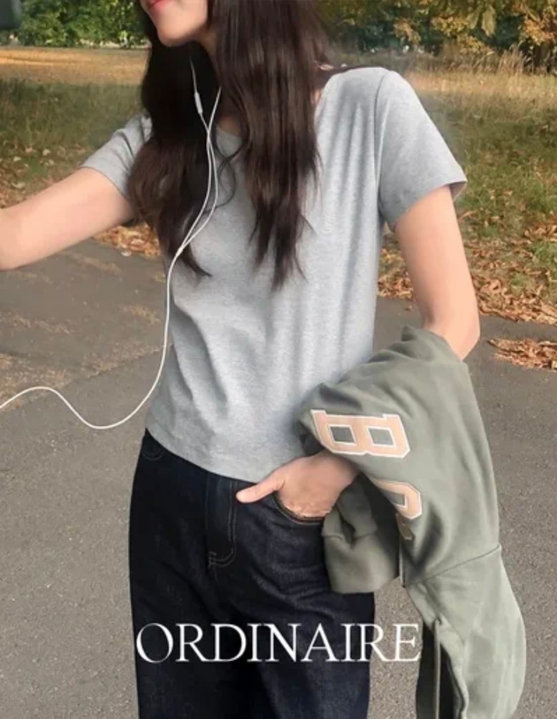 [새상품] 가내스라 이지 데일리 티셔츠 멜란지그레이 상품이미지1