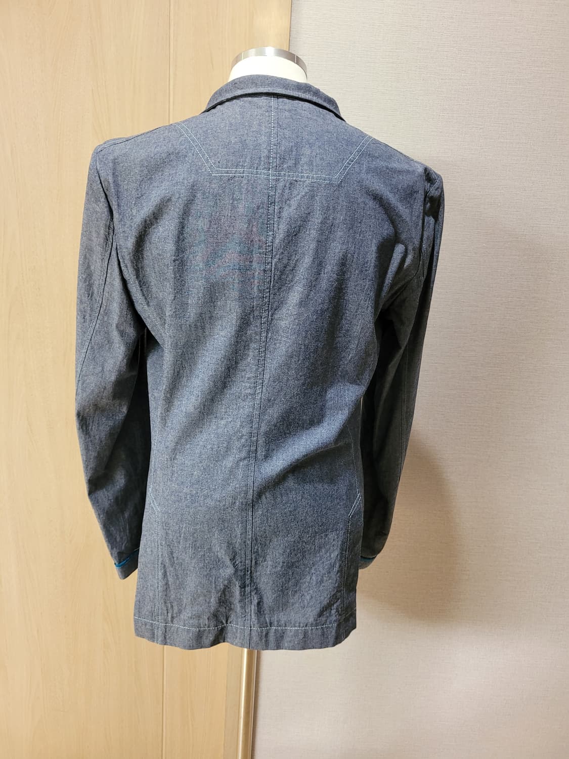 캘번 KELBURN 남자 샴브레이 사파리자켓 105 블루 상품이미지6