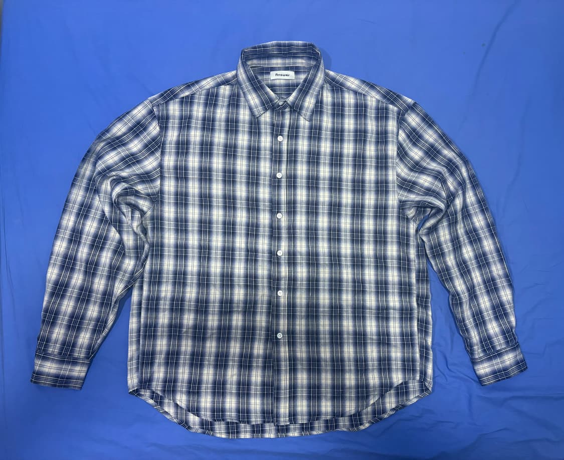 블루 체크 오버핏 셔츠 상품이미지1