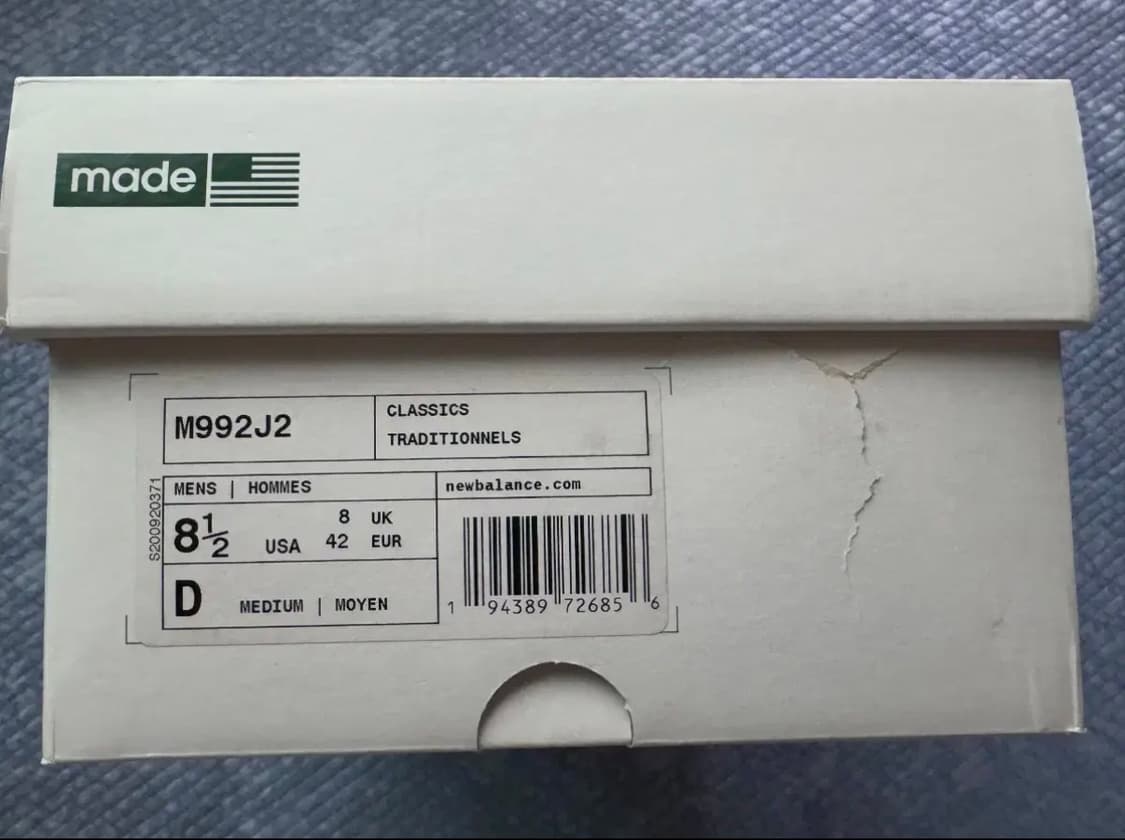 뉴발란스 992 자운드 265 사이즈 판매합니다 상품이미지6