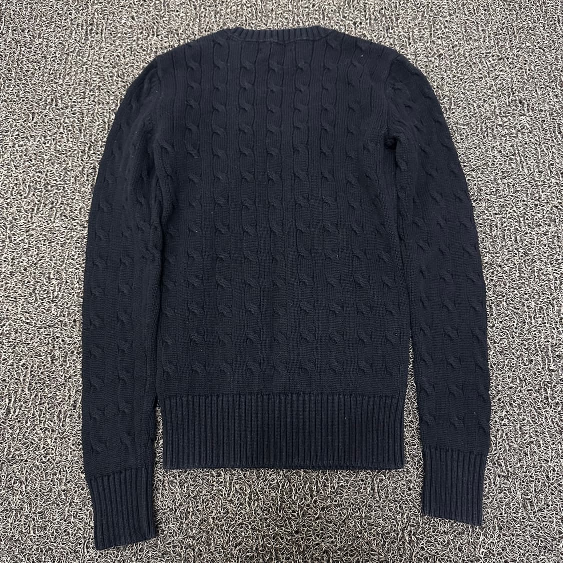 타미힐피거 여성 브이넥 케이블 꽈배기 니트 블랙 XS 상품이미지5