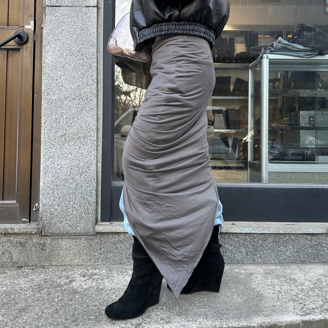 헬무트 랭 비대칭 레이어드 스커트 상품이미지4