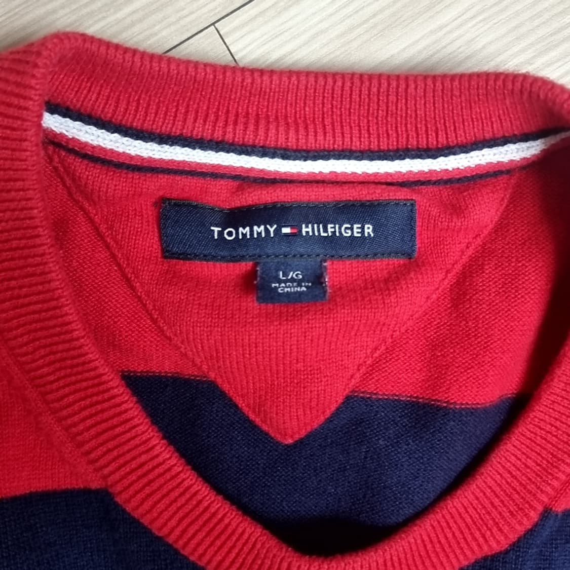 타미힐피거 스트라이프 니트 레드 네이비(100-105) 상품이미지3