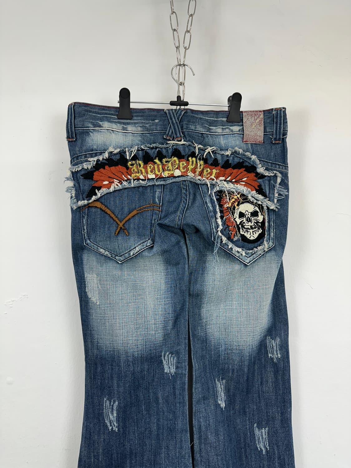 Red Pepper Skull Embroidered Bootcut Den 상품이미지6