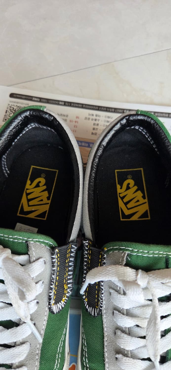 상태 A급 Vans 반스 녹색 체크 유니크 운동화 신발 스니커즈 240m 상품이미지5