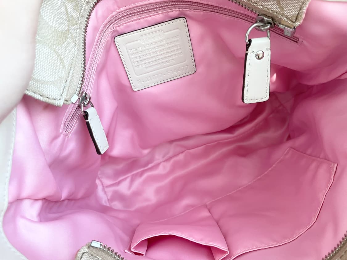 코치 시그니처 캔버스 핑크 상품이미지4