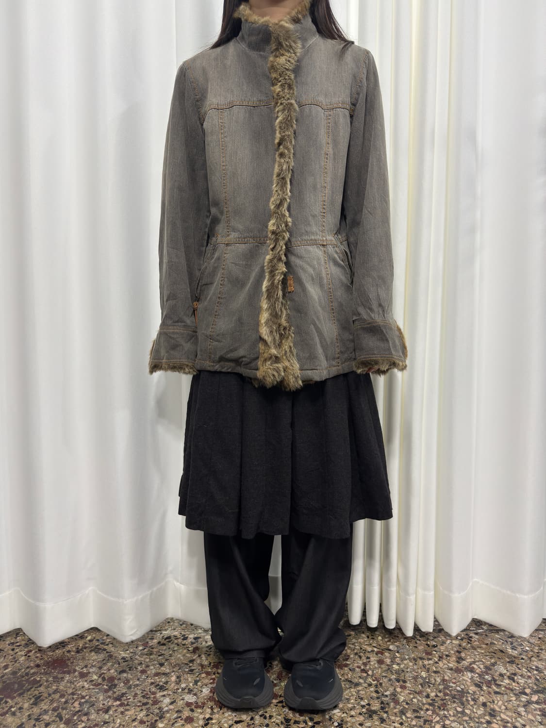 fur detail denim jacket 상품이미지2