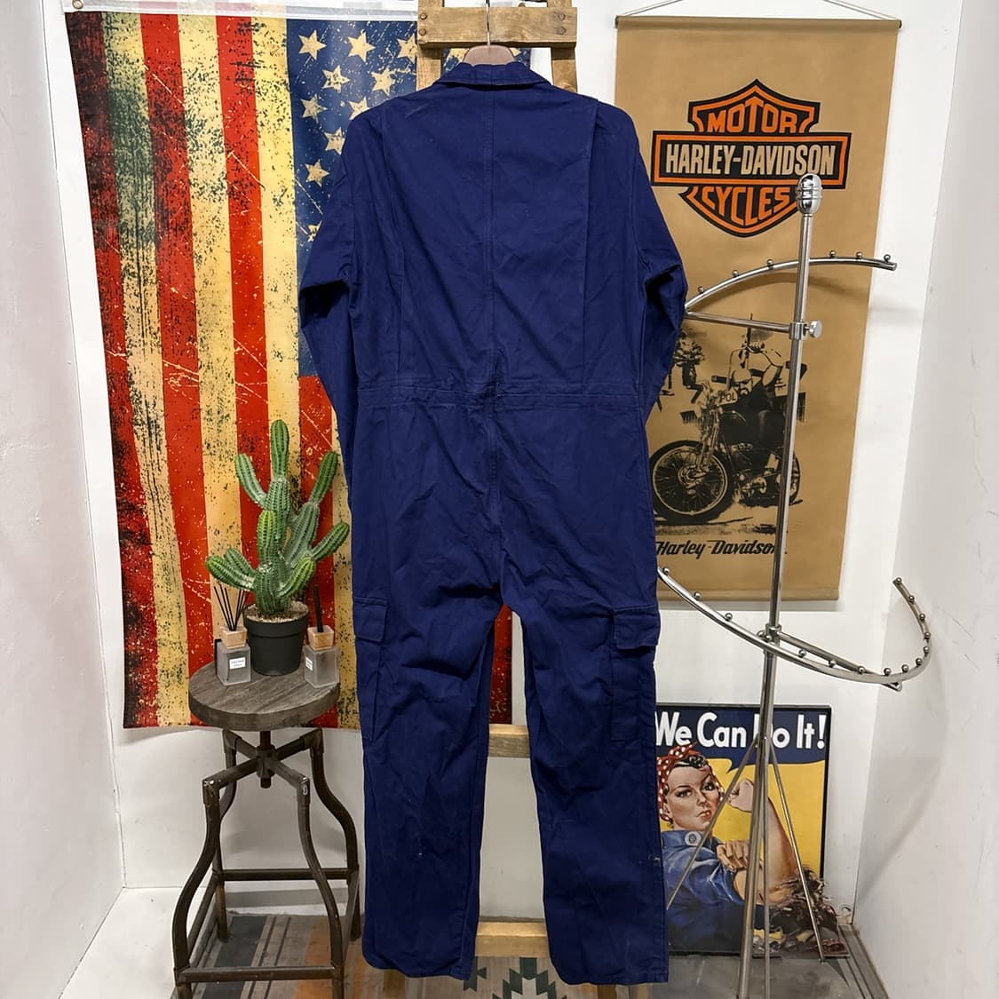 80~90s 프렌치 워크웨어 코튼트윌 커버올 점프수트  N955 상품이미지2