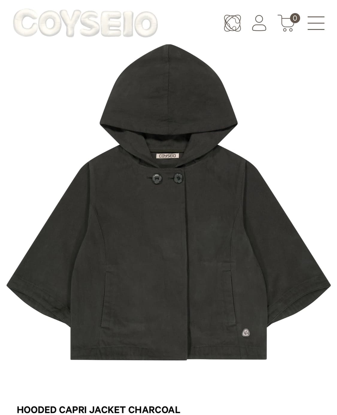 구합니당Hooded capri jacket charcoal 카프리자켓 상품이미지1