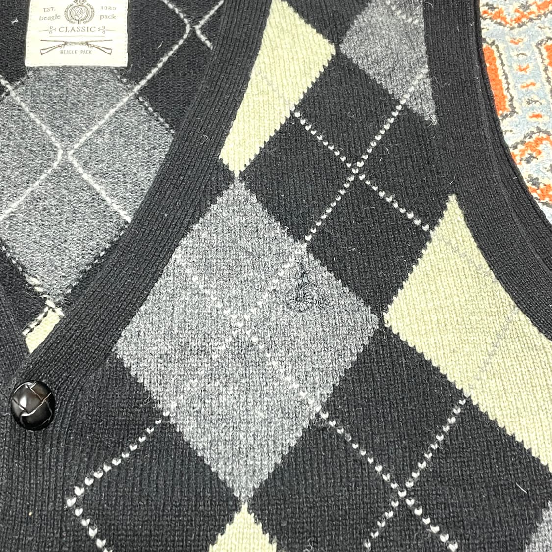 빈폴 그레이 아가일 울 니트 조끼 남성105 상품이미지3