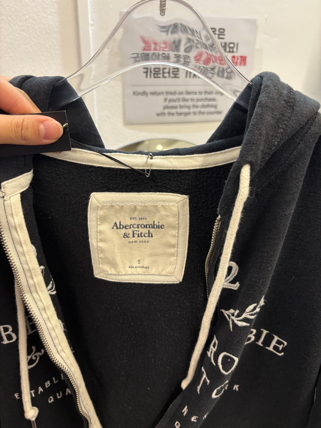 Abercrombie navy hood zip up 상품이미지5