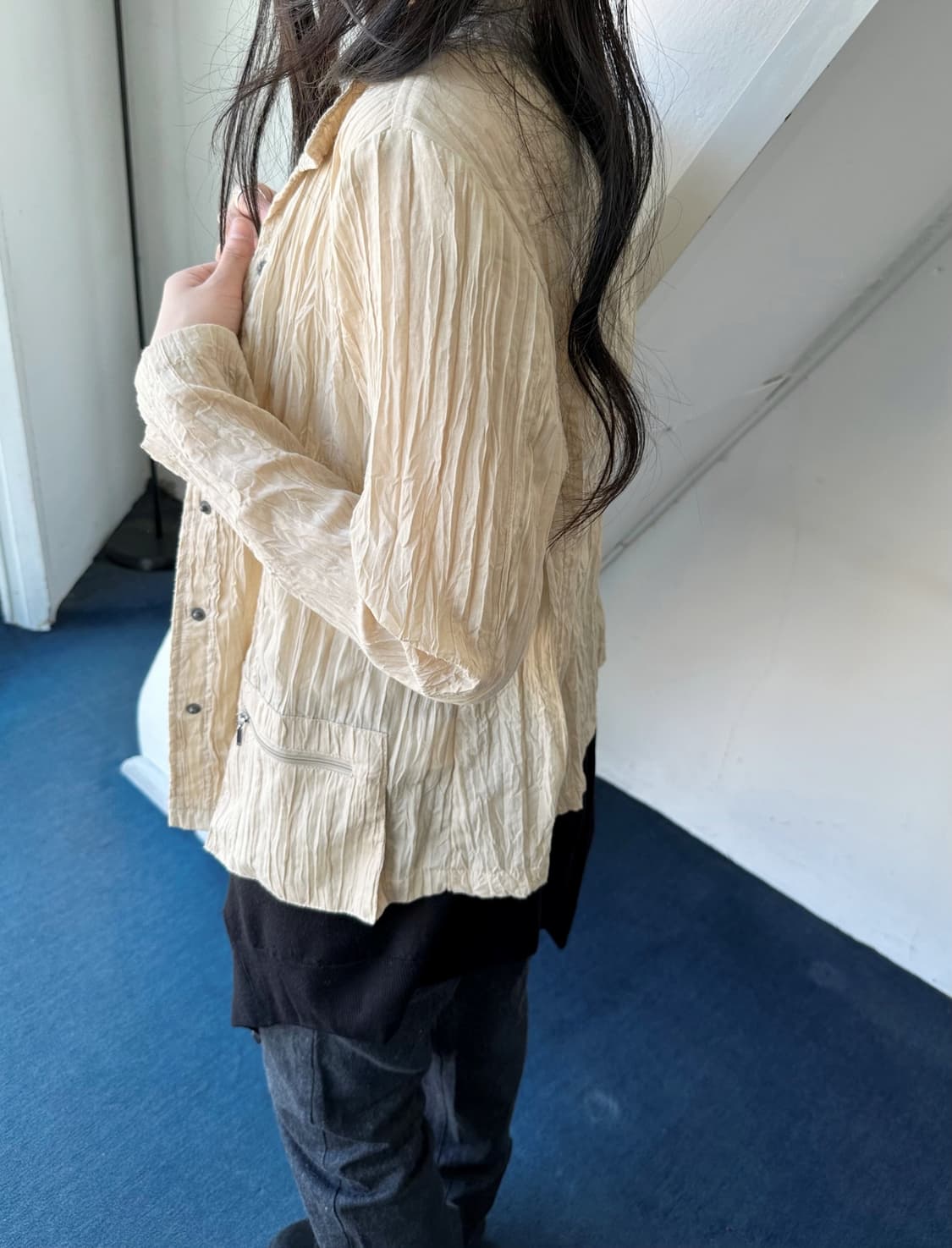 Cotton poly wrinkled utility jacket 상품이미지8