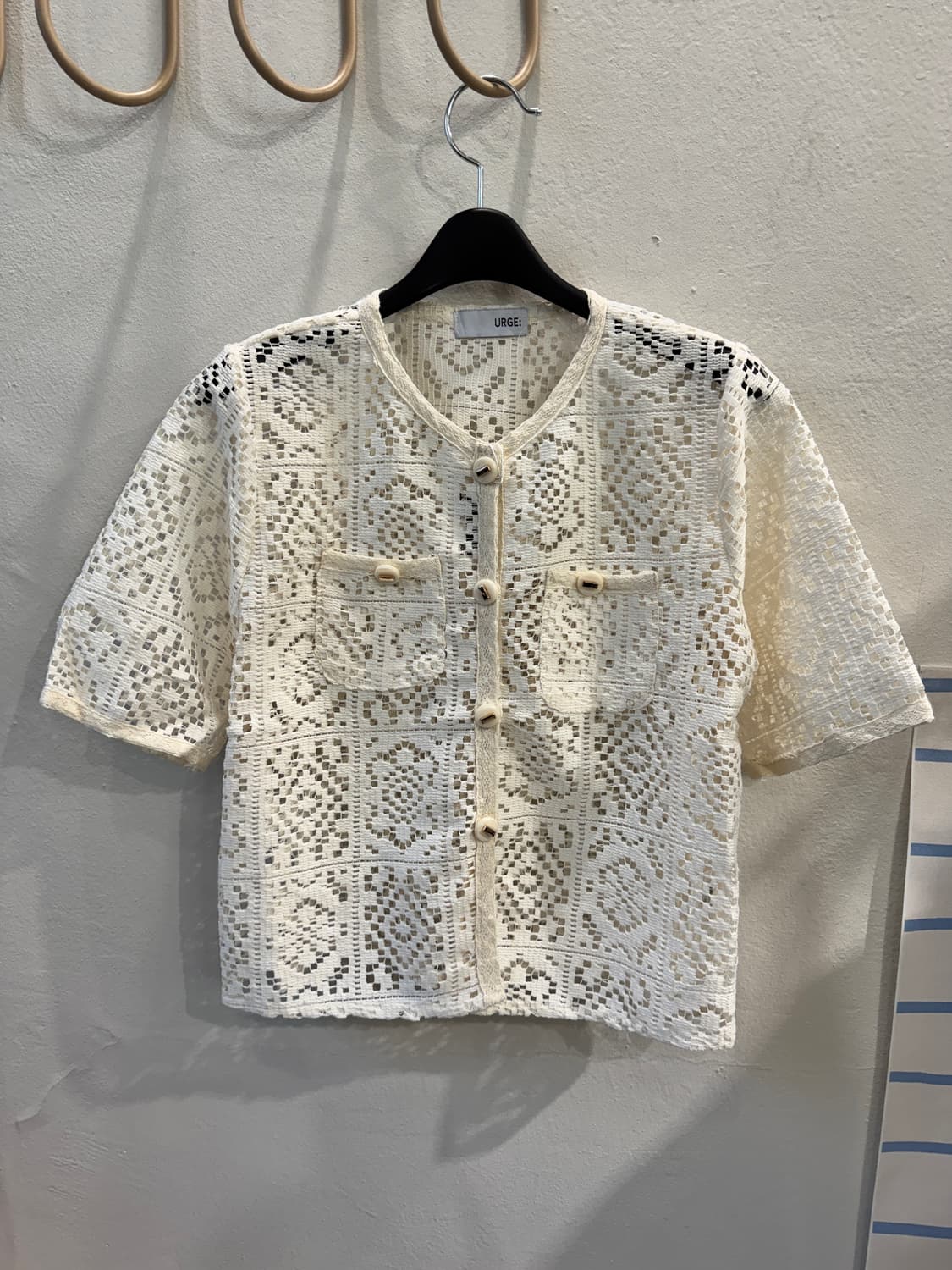 japan vintage 펀칭 크롭 가디건 상품이미지1
