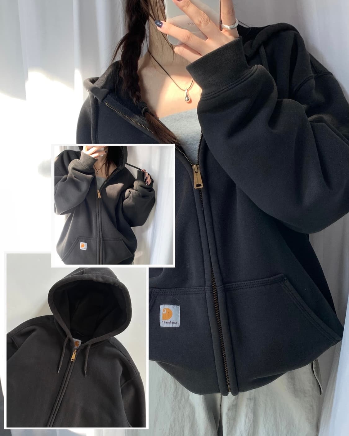 Carhartt 칼하트 써멀 안감 블랙 후집 상품이미지1