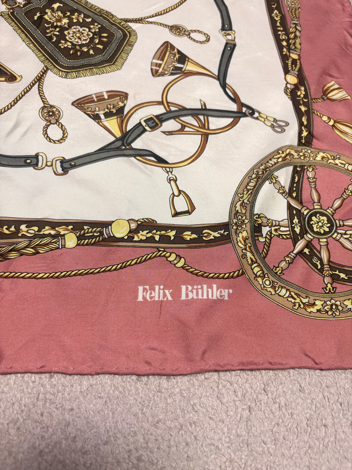 Felix Bühler 펠릭스 뷰흘러 빈티지 실크 스카프 상품이미지2