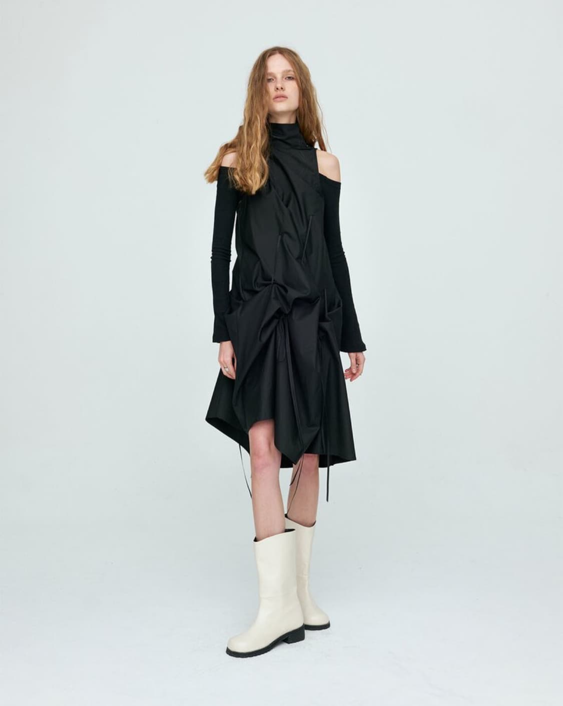 나체 멀티 웨이 홀터 드레스 블랙 상품이미지3