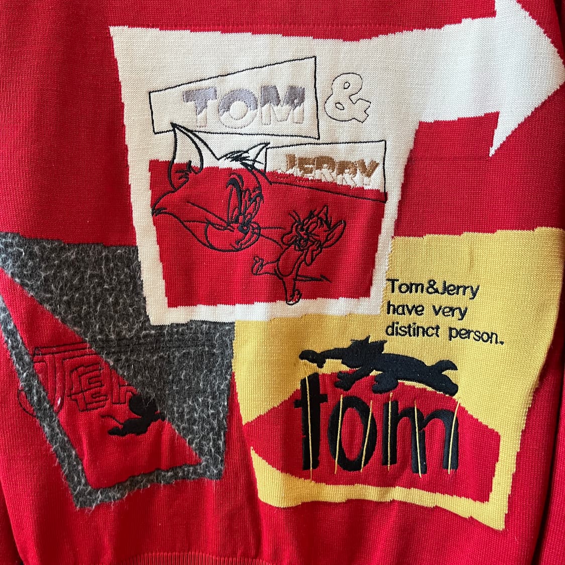 90s 아카이브 톰과 제리 그래픽 니트 자카드 키치 상품이미지3