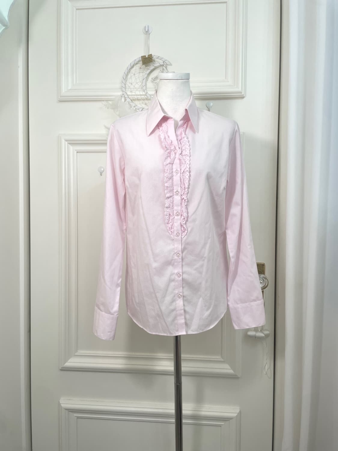 pink lace ruffle point shirt 상품이미지1