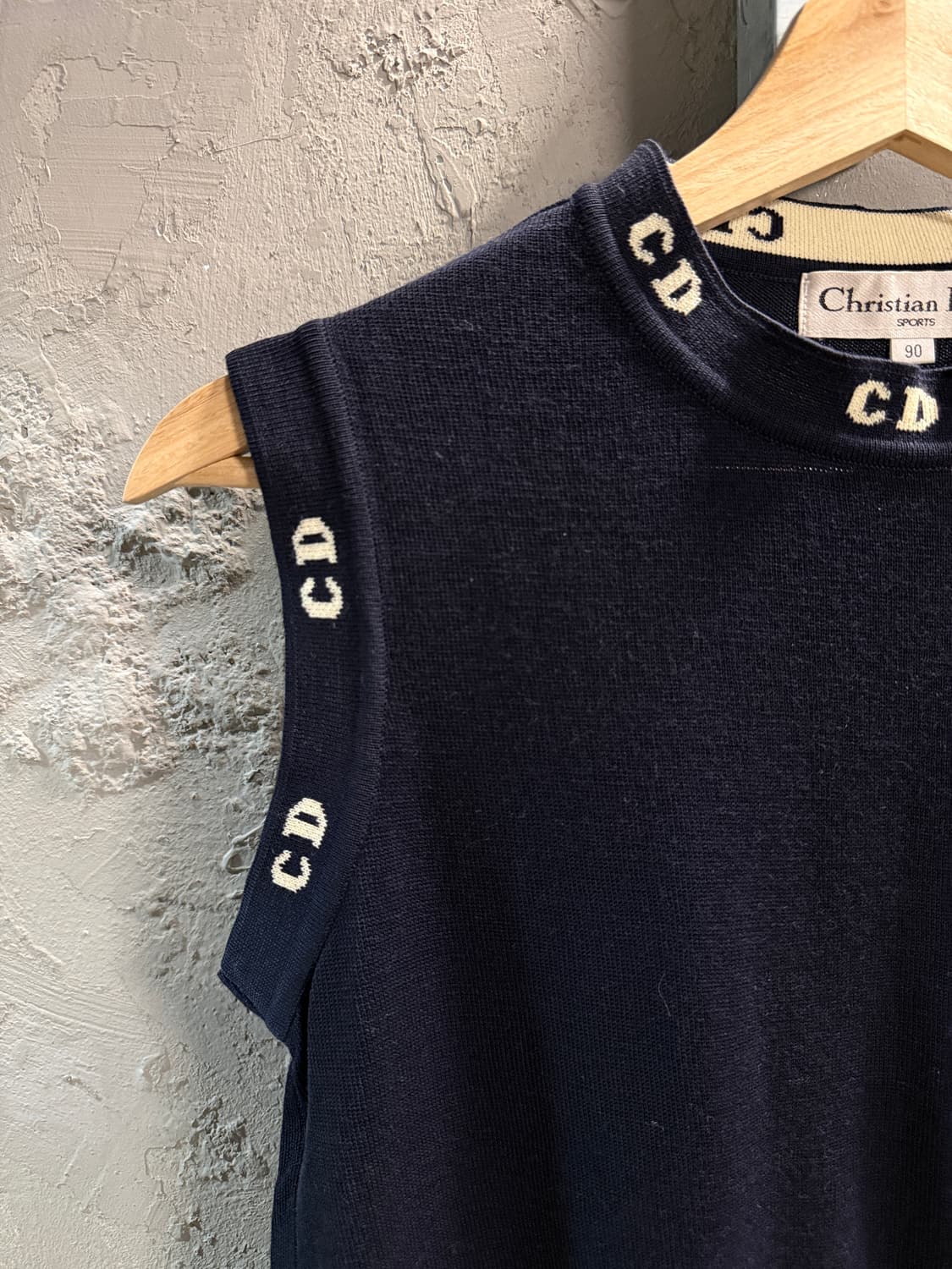 크리스찬 디올 스포츠 CD 로고 울 니트 베스트 네이비 90 상품이미지3