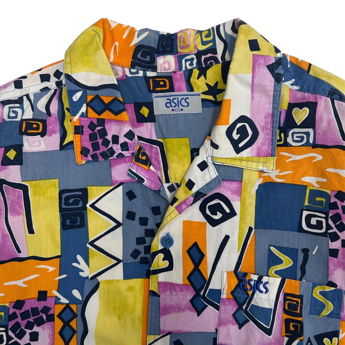 90s 아식스 빈티지 에스닉 하프 셔츠 100 상품이미지4