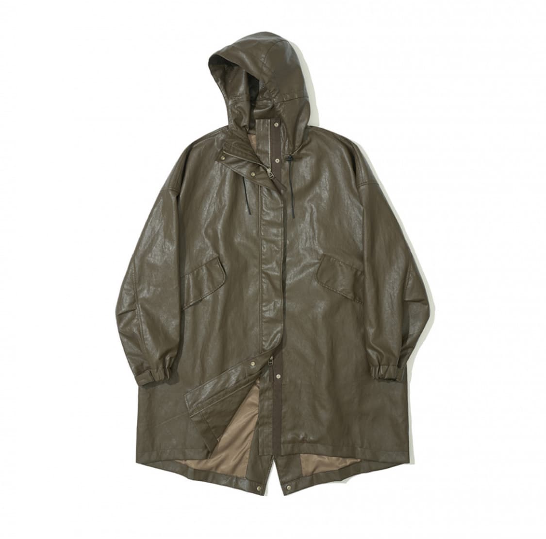 파르티멘토 / 비건 레더 피쉬테일 파카 브라운 / free 상품이미지1