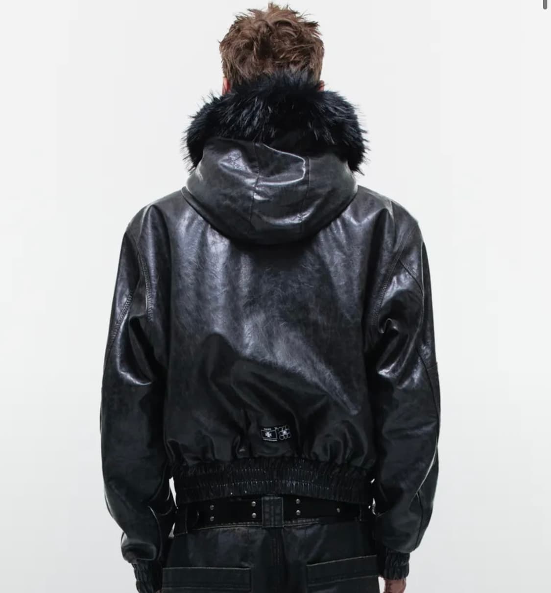 오퍼스-USA HOODED LEATHER BOMBER BLACK  상품이미지2