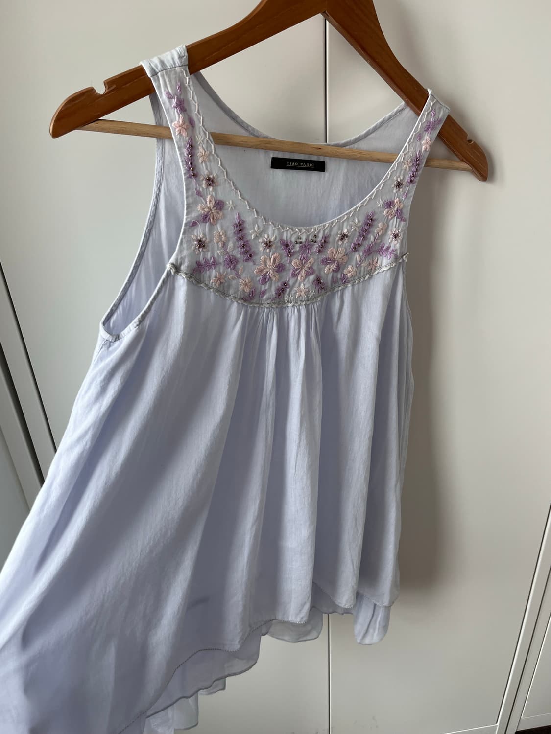 Ciaopanic 파스텔 꽃 자수 레이어드 슬리브리스 상품이미지9