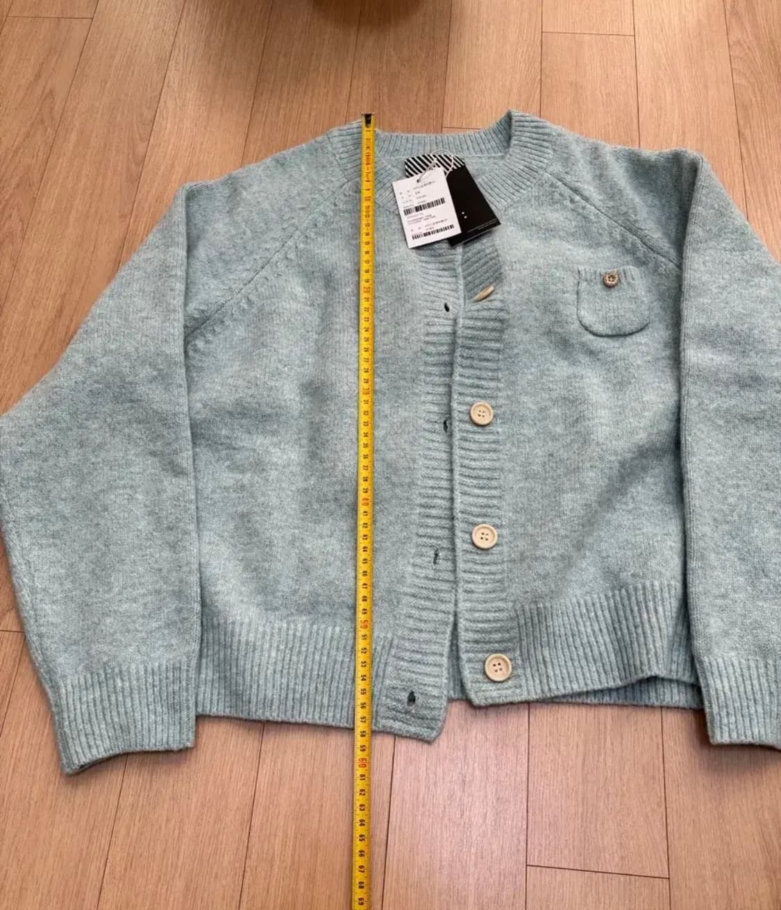 피그먼트 미니포켓버튼CD 민트색 가디건 여성 자켓 F(55-66) 상품이미지3