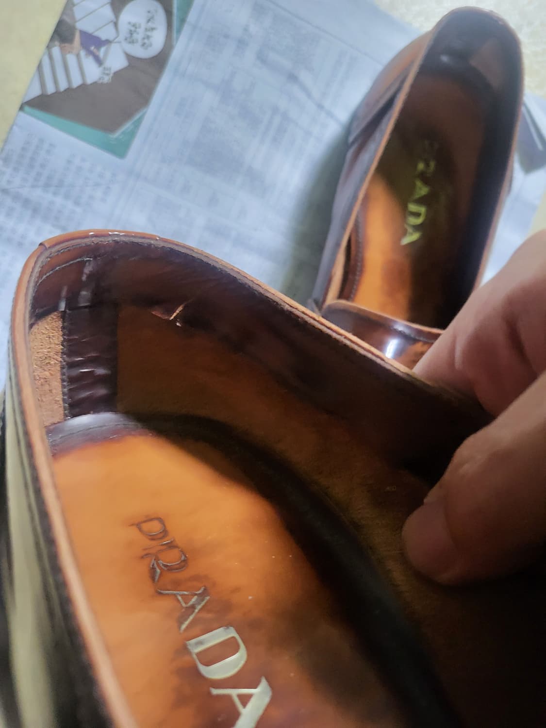 빈티지 프라다 로퍼 브라운 9사이즈 상품이미지6