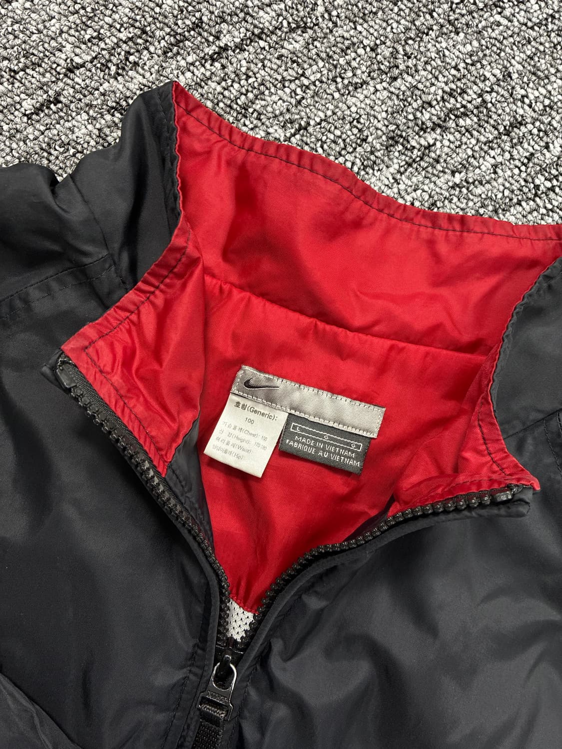 나이키 올드스쿨 블랙 레드 바람막이 L 상품이미지5