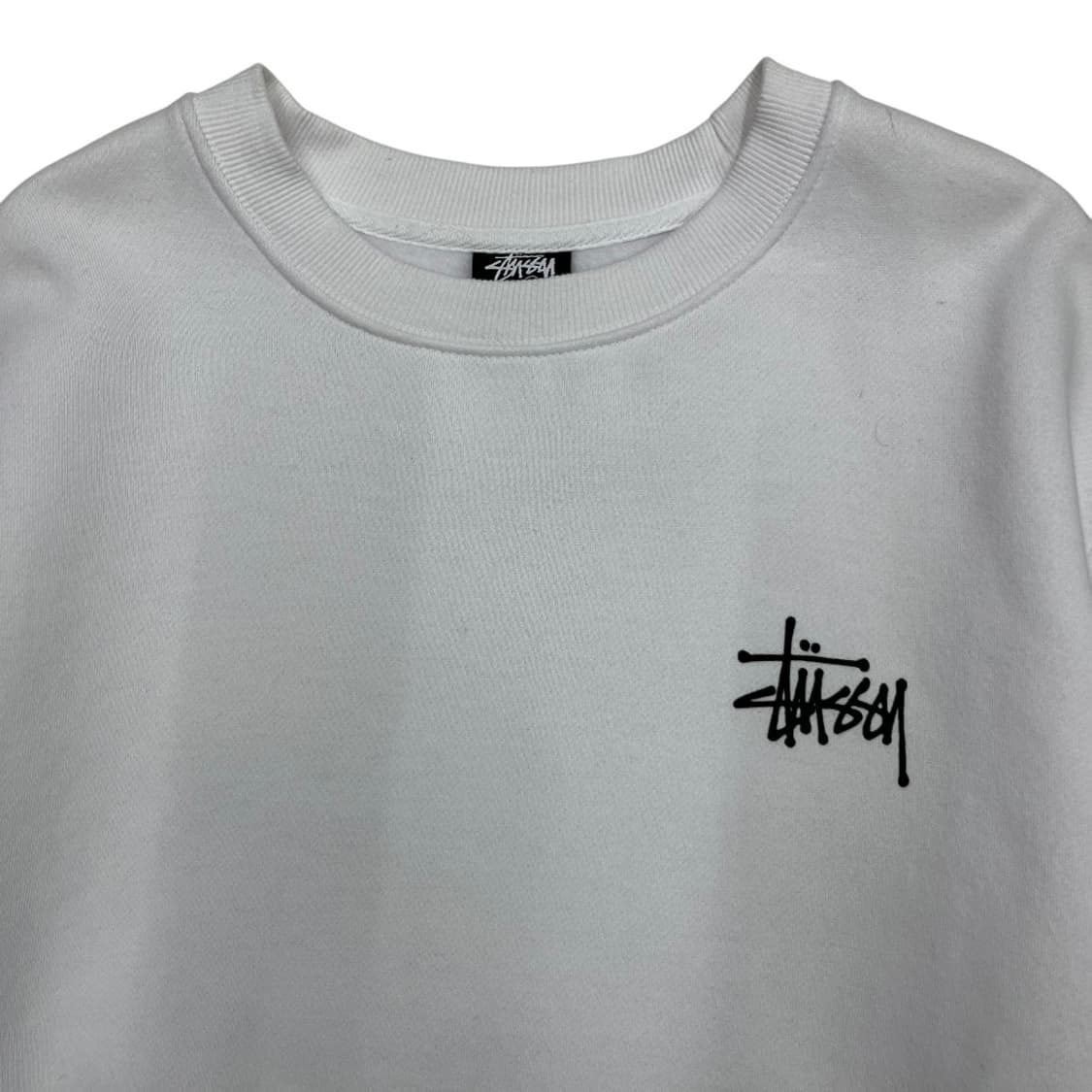 스투시 백로고 화이트 맨투맨 L 상품이미지5