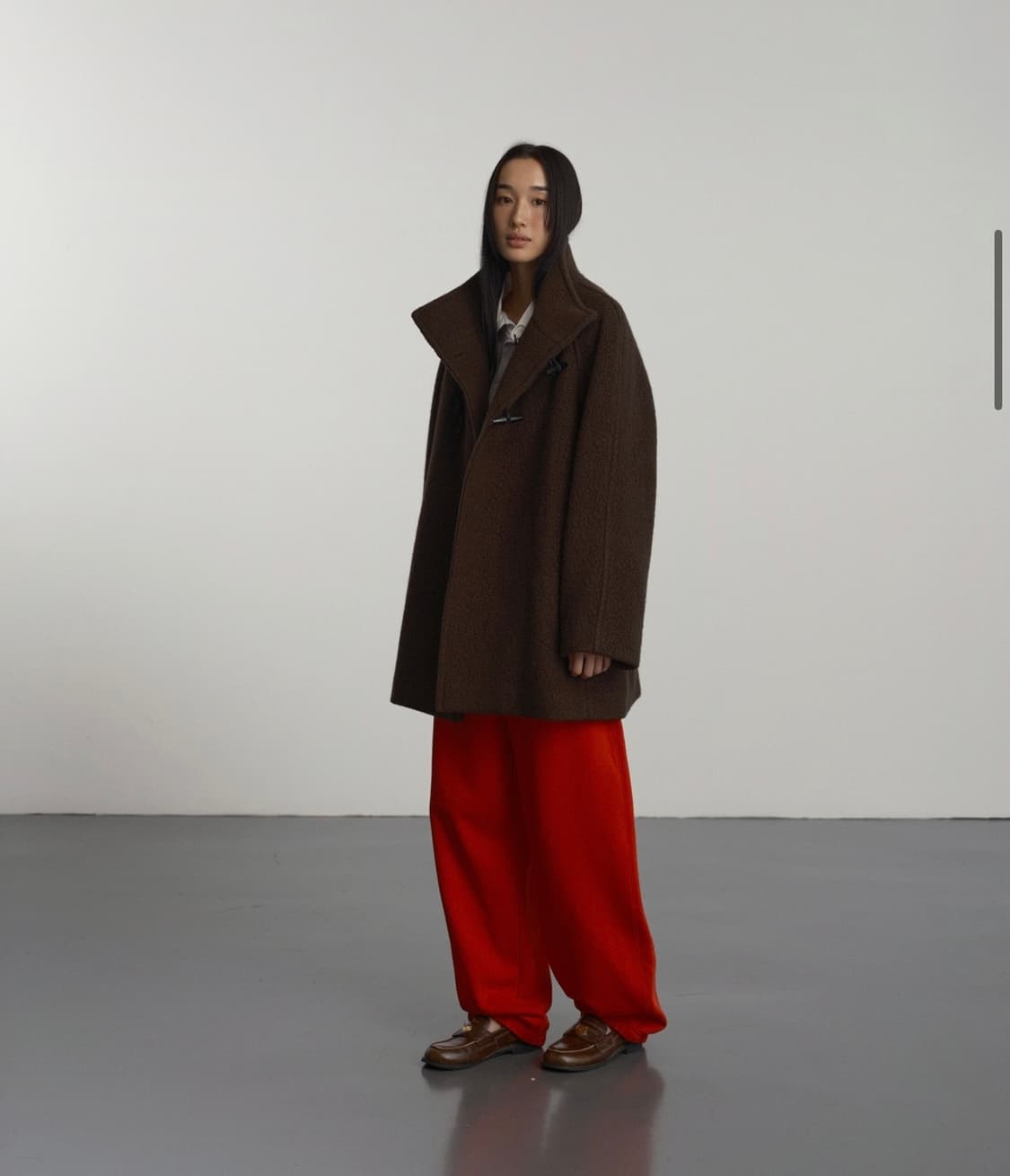 gbh apparel high neck toggle coat brown  상품이미지3