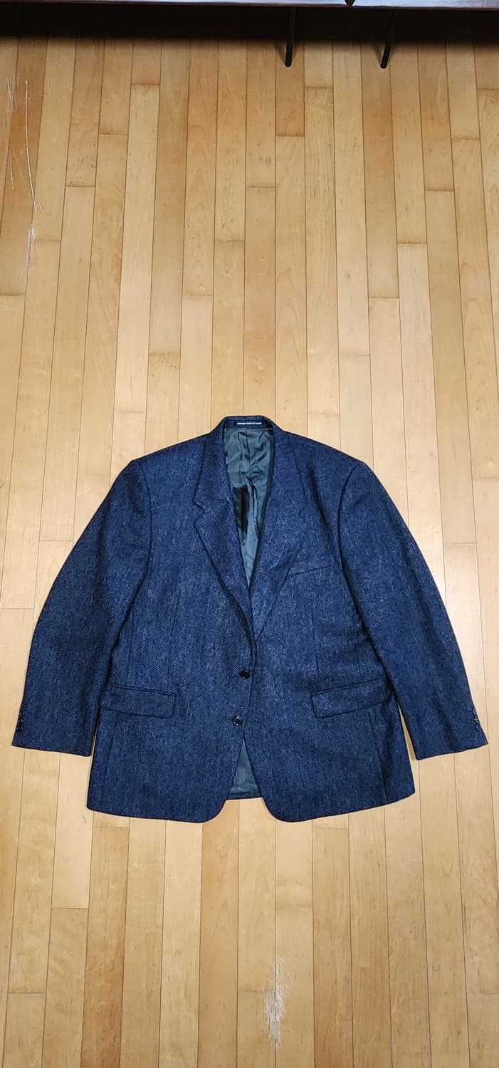 네이비 헤링본 트위드 자켓 3XL~4XL 상품이미지4