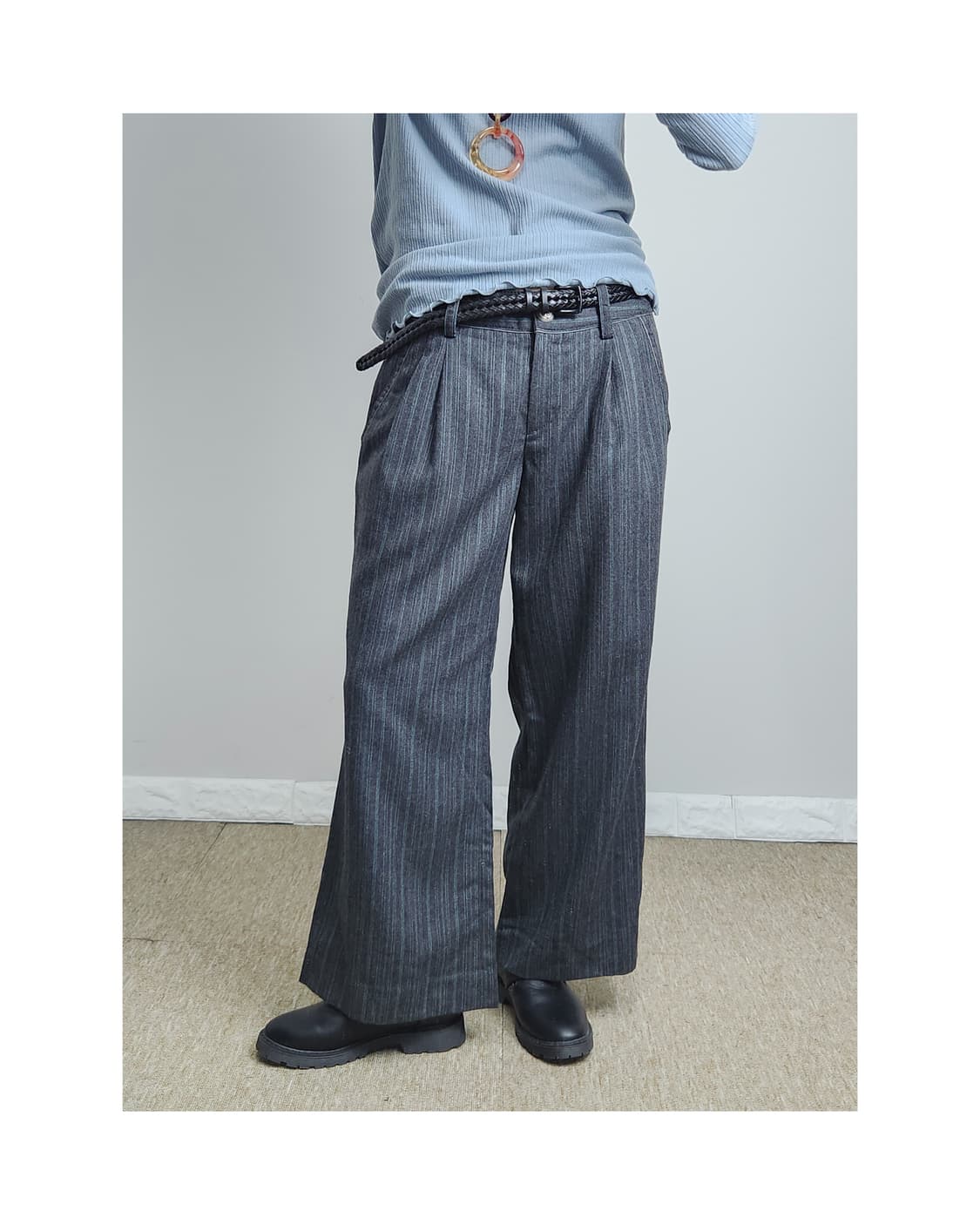 (톰보이) 스트라이프 울팬츠 상품이미지1