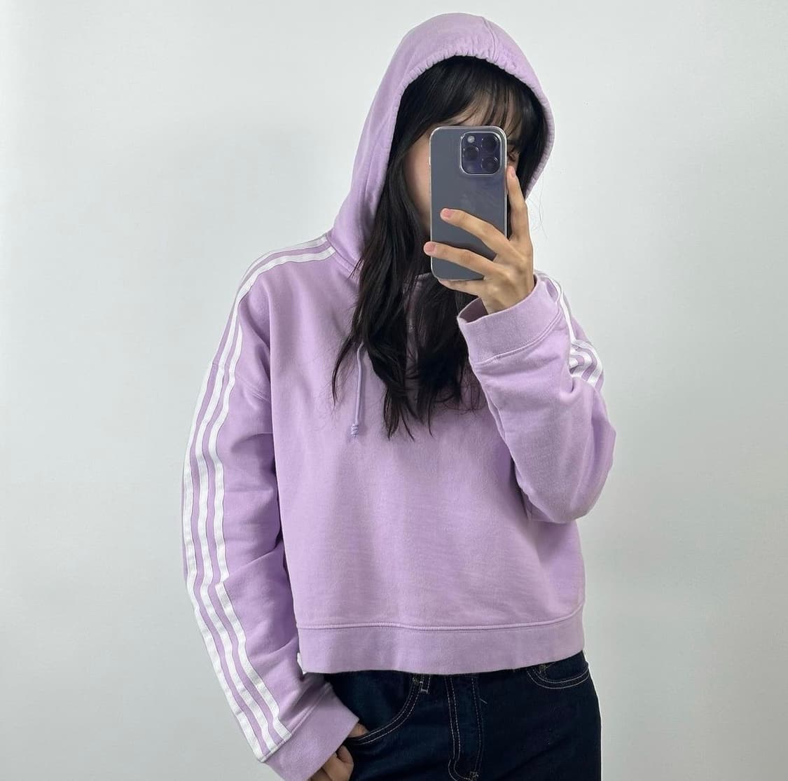 아디다스 크롭 후드티 상품이미지2