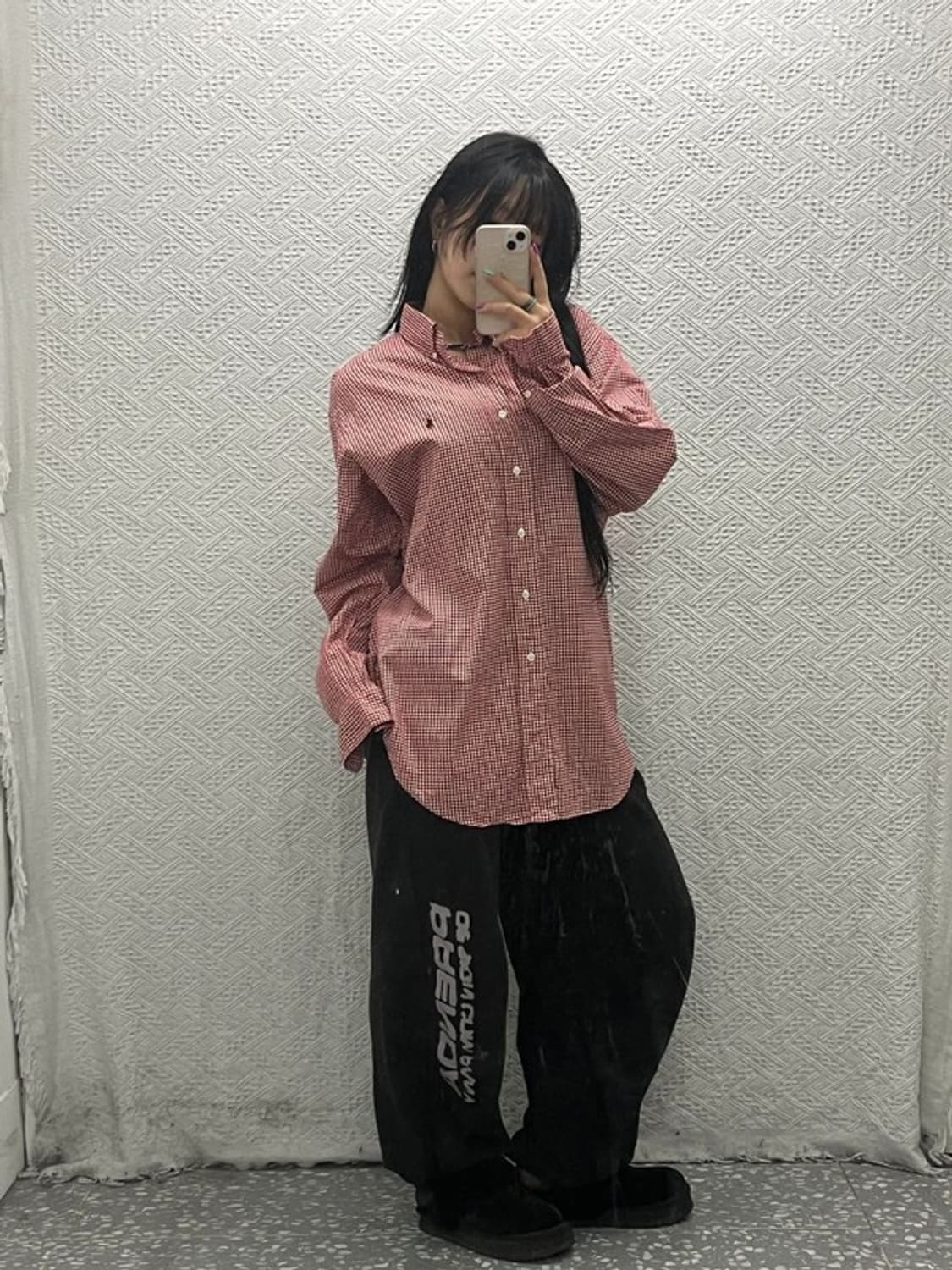 폴로 랄프로렌 빈티지 레트로 오버핏 체크 셔츠 M C06764 상품이미지1