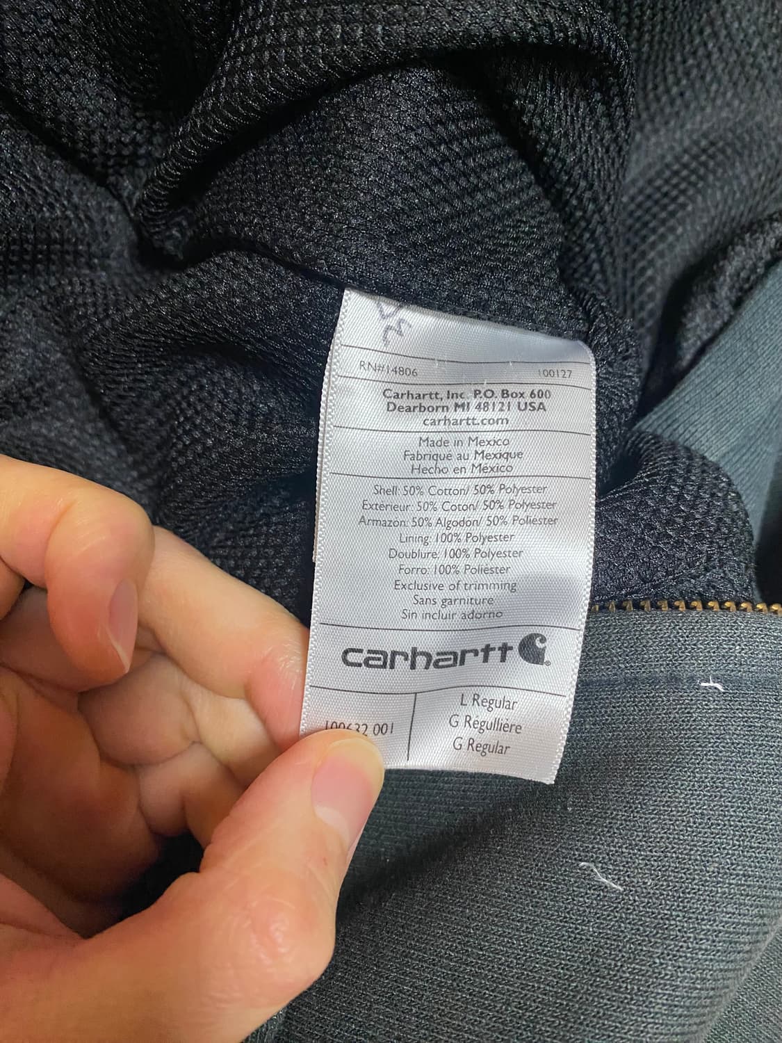 칼하트 써멀 후드집업 그린 블랙 L 상품이미지5