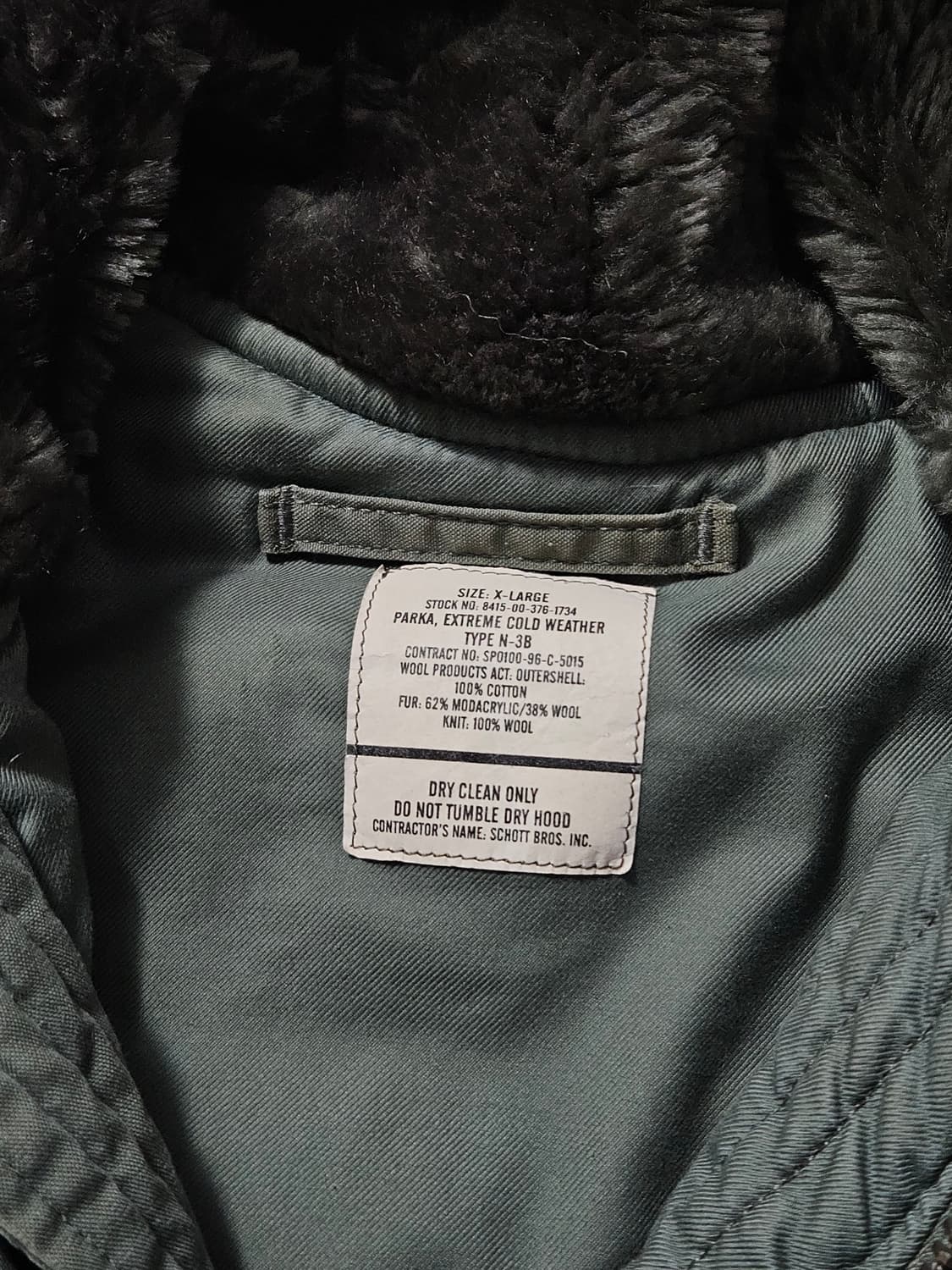 1990's 오리지널 N3B 파카 XL 쇼트 상품이미지7