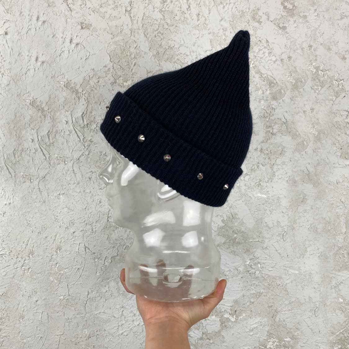 VINTAGE 스파이크 스터드 악마 뿔 비니 상품이미지3