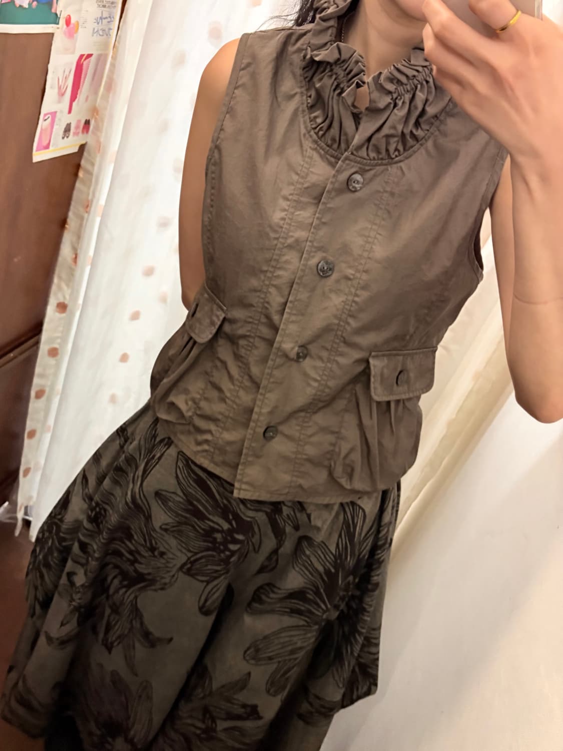 jpn vintage ruffle vest jaket 상품이미지1