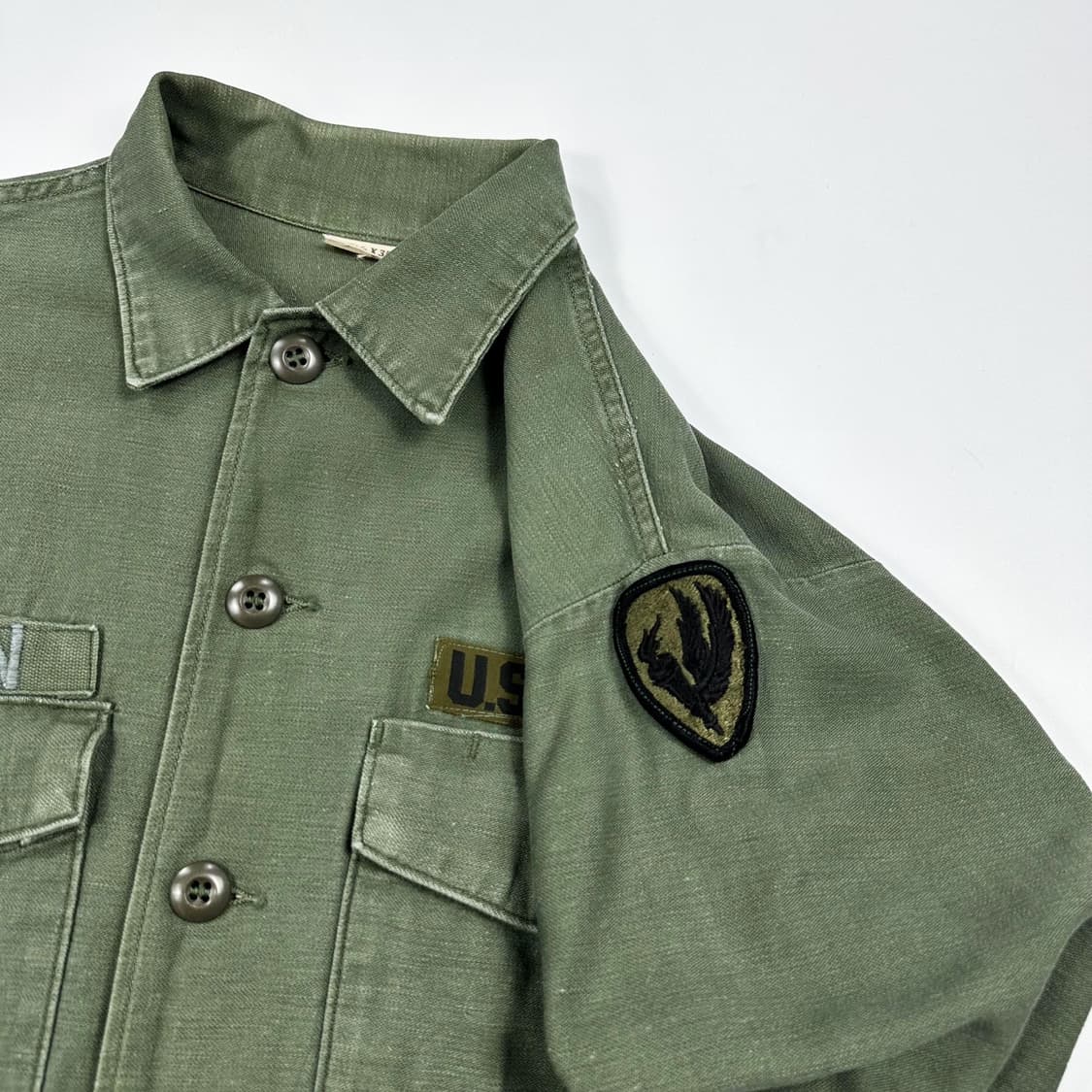 미군 80s 오리지널 US ARMY 카키 유틸리티 셔츠 (M) 상품이미지3