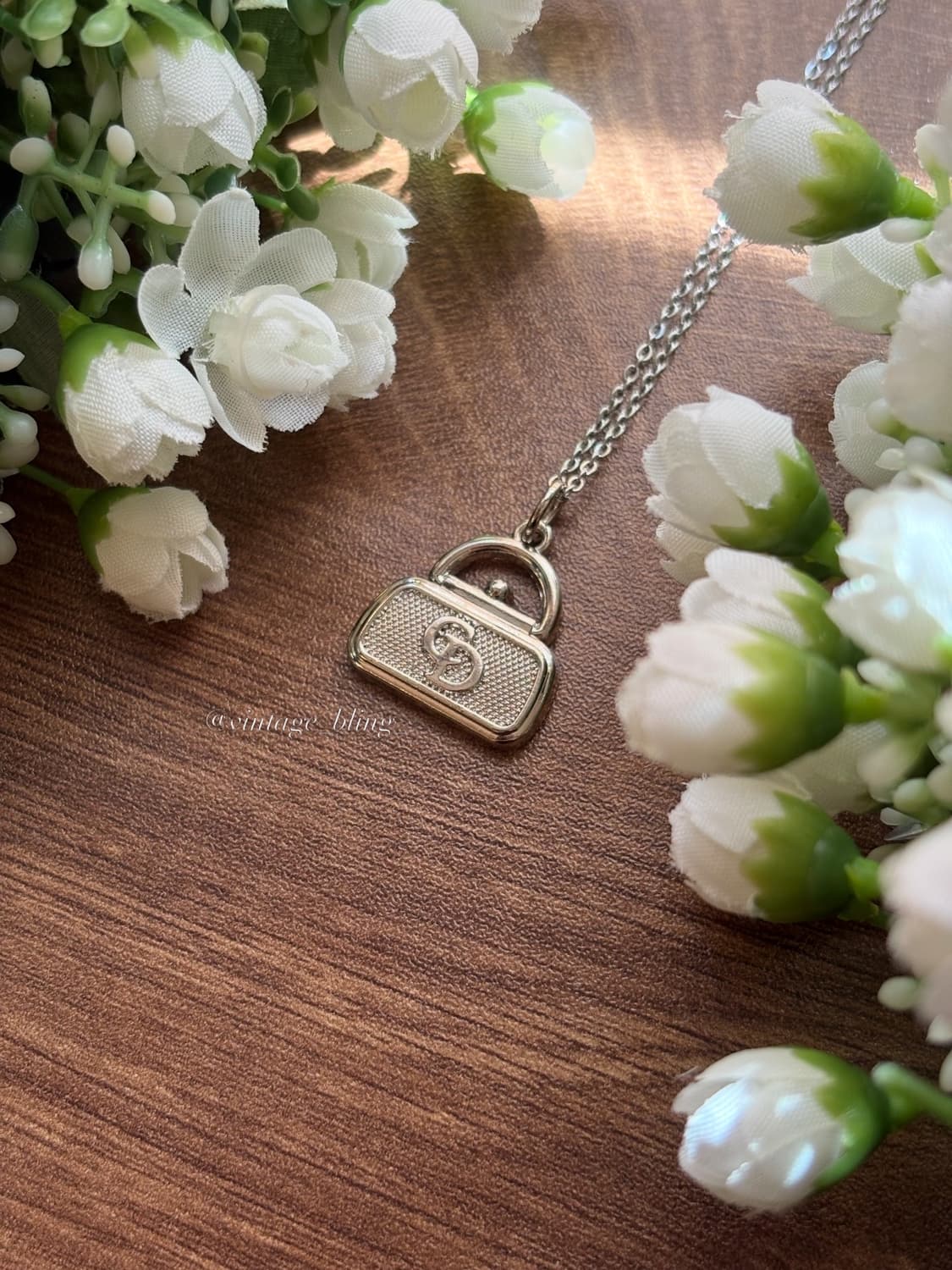 디올 미니 핸드백 실버 목걸이 상품이미지1